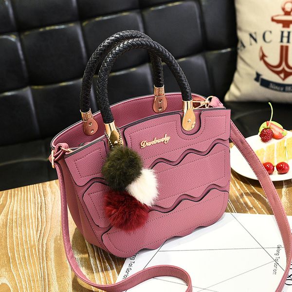 

lady's leather handbag new fashion girl contracted messenger bags pu stereoscopic dumpling geometric splicing shoulder bag