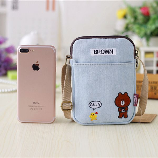 

the new mobile phone bag of 2018 female zero wallet is hung neck mobile phone bag cloth bag