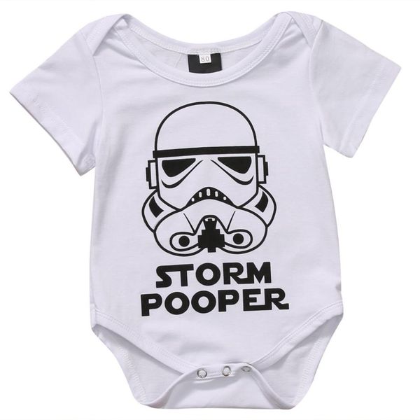 

0-18m infant newborn baby boy girl storm pooper short sleeve cotton romper jumpsuit playsuit tops summer clothes, Blue