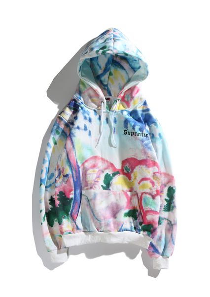 

Горячие Продажи Мужчины Женщины Пуловер С Капюшоном Толстовки Подросток Акварел