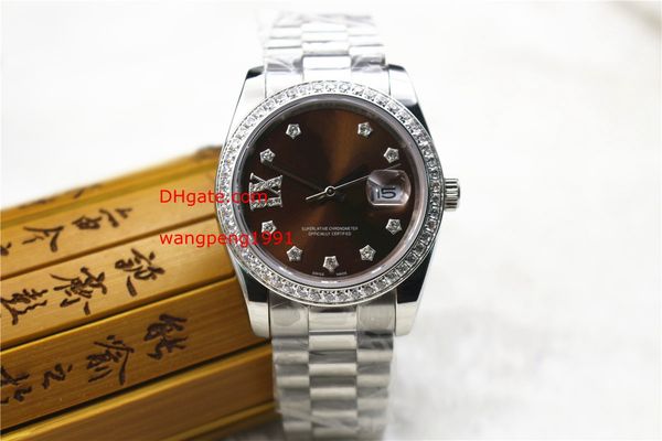 

5 style neutral watch 36mm 228396tb ice blue dial diamond border stainless steel bracelet automatic woman watch watches, Slivery;brown