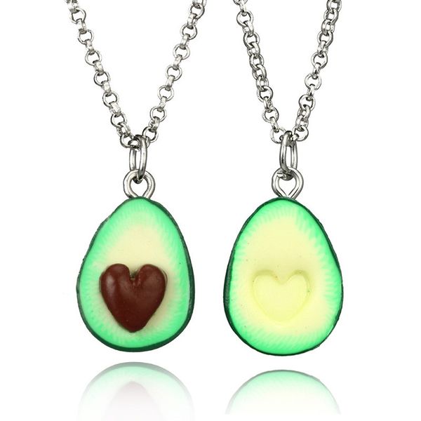 

lasperal 2018 avocado heart pendant necklaces for women cute green fruit charm long chain necklace party jewelry accessories, Silver