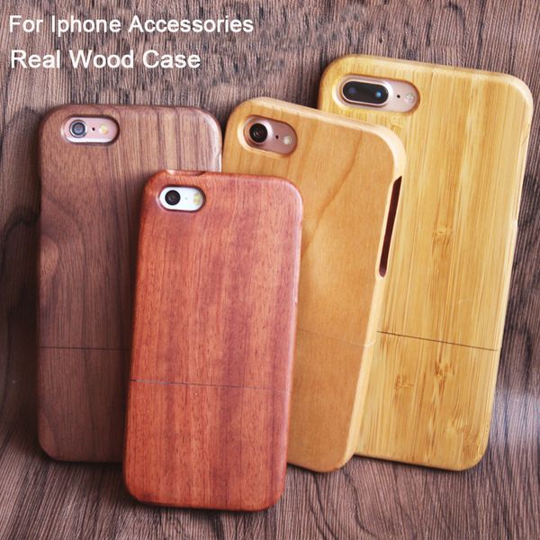 Luxuriöse elegante Holz-Telefonhülle für Apple iPhone 7 Plus 8 6 6S X 10 5 5S Mobile Handy-Abdeckung Holz-Bambus-Hüllen für Samsung S9 S8 S7edge