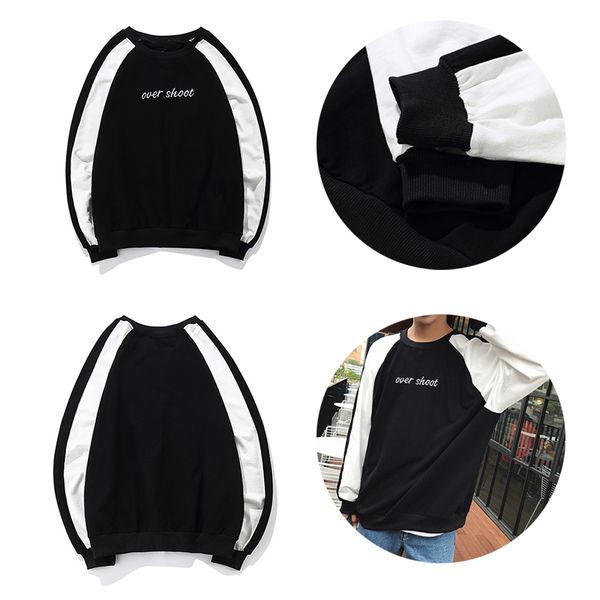 

1pcs men pullover round neck men's jacket long-sleeved sweatshirts, Black