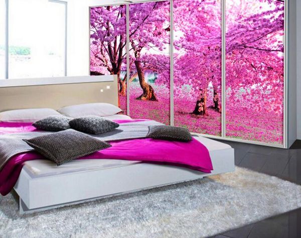 Papel de parede 3D Personalizado Cerejeira Foto Wallpapers Para Sala de estar TV Cenário Pinturas Decorativas