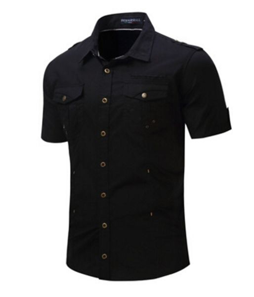 

summer shirts mens casual shirt short sleeved khaki black grey loose tees, White;black