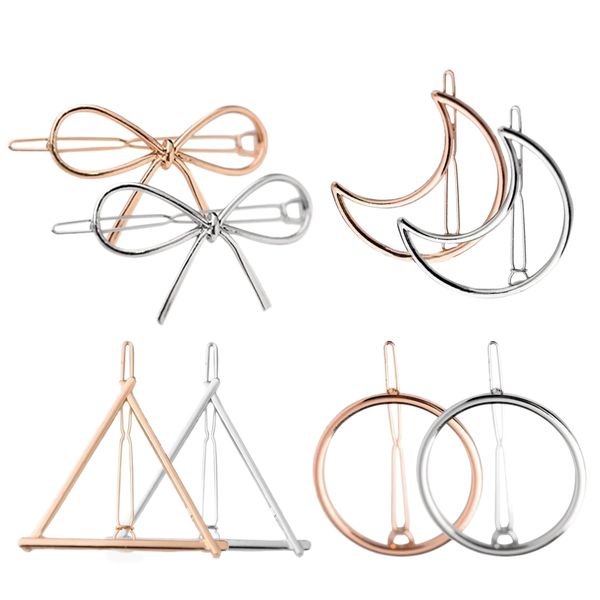 

зажим для волос для женщин - 8 шт заколки булавки луны треугольник форма круг бабочка, Golden;white