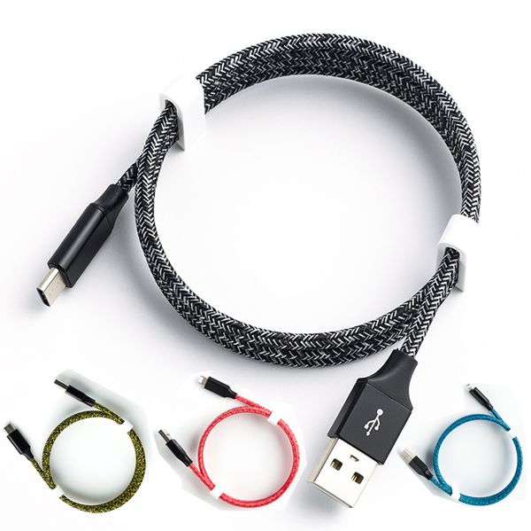 

Micro USB Cable High Speed Nylon Braided Charging Cables Type-C Android Sync Data Cable for Samsung Huawei Android iPhone 7 8 X