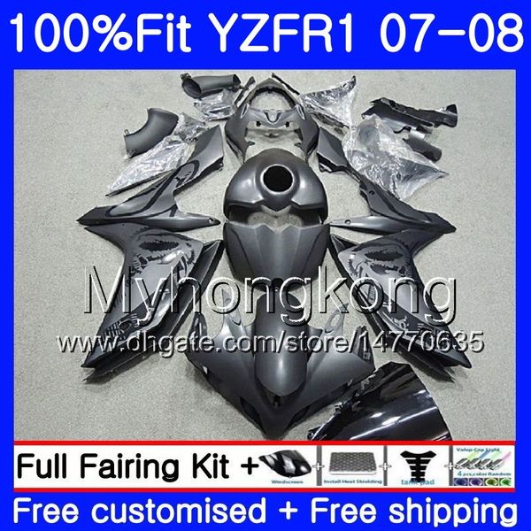 Einspritzkörper für Yamaha YZF R 1 YZF 1000 YZFR1 07 08 227HM.1 YZF R1 07 08 YZF1000 Mattschwarzes Lager YZF-1000 YZF-R1 2007 2008 Verkleidungs-Ki