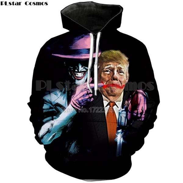 

plstar cosmos new funny sweatshirts men/women 3d hoodies tracksuit trump/the joker hoodie suicide squad comic clown pullovers, Black