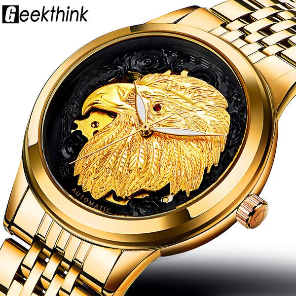 

creative design automatical mechanical watches men stainless steel strap wrist watch relogio new, Slivery;brown
