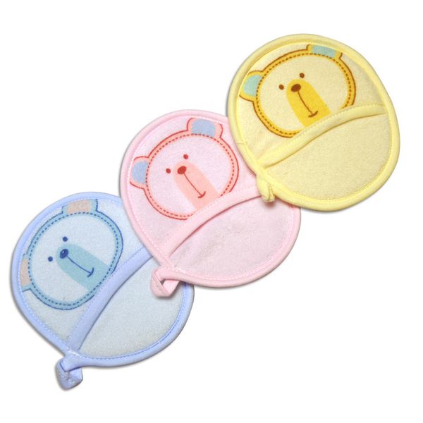 

2pcs cotton bath glove bath brush massager spa sponge for baby