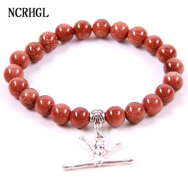 

ncrhgl selling gold dinas natural stone bracelets 8mm beaded bracelet gym charm beads bracelets natural jewelry women men, Black