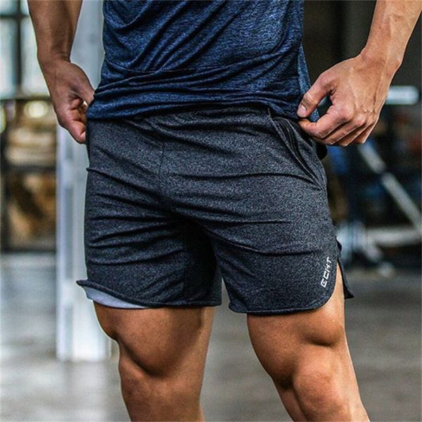 

mens gym cotton shorts run jogging sports fitness bodybuilding sweatpants male profession workout crossfit brand short pants, Black;blue