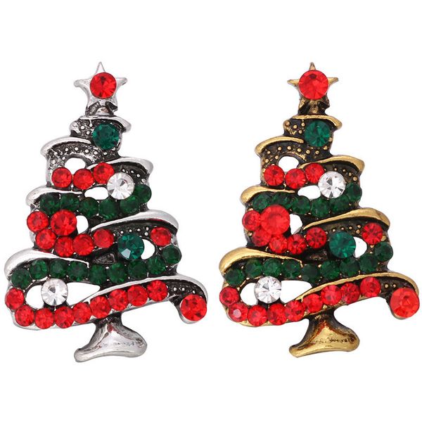 

5pcs/lot christmas tree 18mm snap button jewelry for snap bracelet for women men christmas gift za3004, Golden;silver