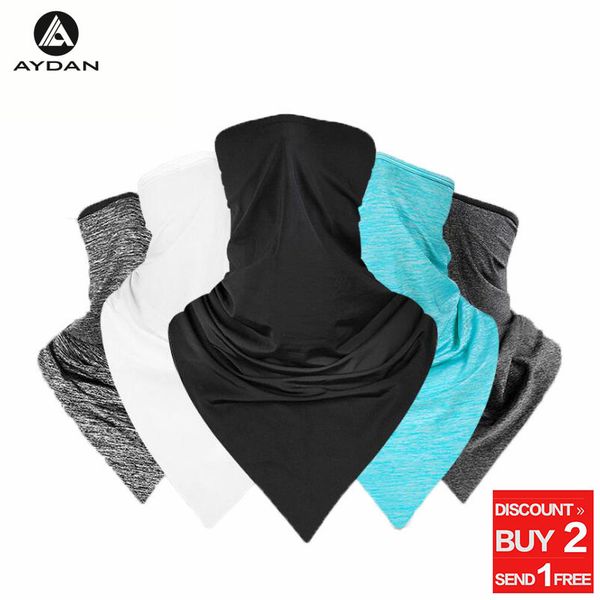 

summer outdoor sports scarf bike triangle headband scarf cycling bandana bicycle equipment headwear ride neck ice fabric mask, Black