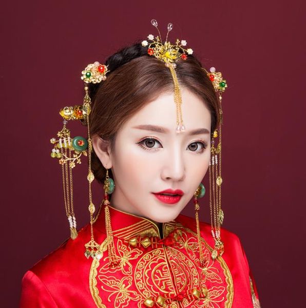 

bridal headwear, chinese phoenix crown wedding dress suit, Silver