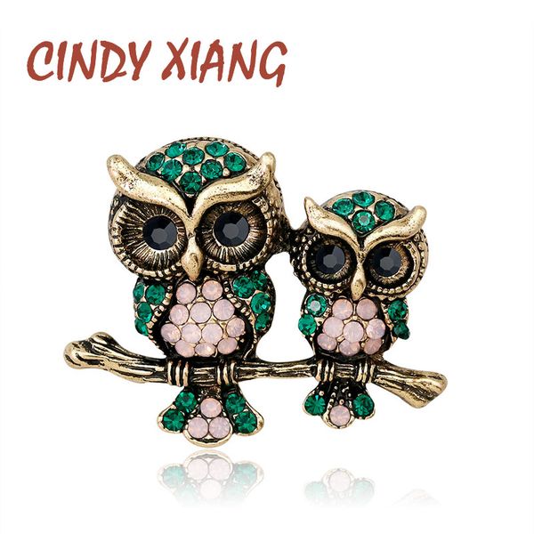 

cindy xiang rhinestone owl brooch mam and kids bird brooches women men jewelry suit t-shit accessories summer style new 2018, Gray