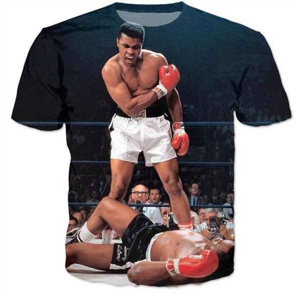 

новейа мода мђаммад али гѬаиекий ђболка мено 3d пеаи женин / мђжин, White;black