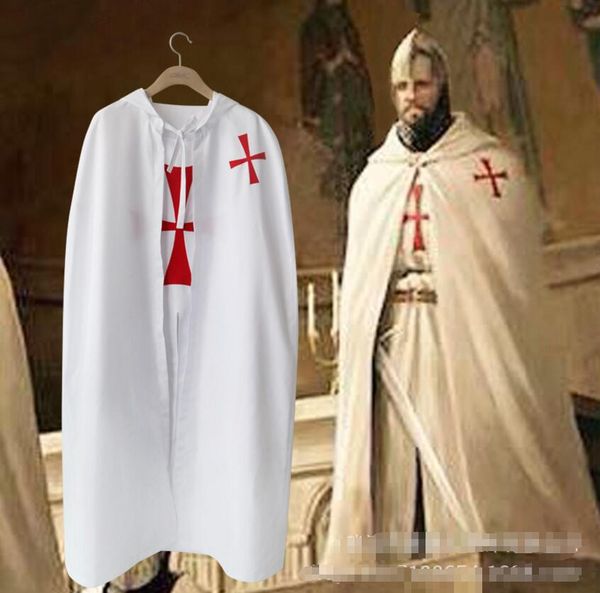 

the knights templar of the templars medieval crusades knights templar costume set cloak and vest halloween costume for man, Black;red