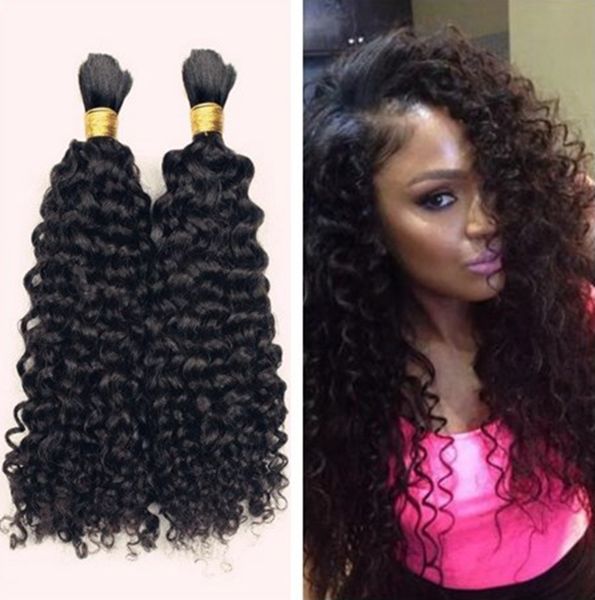 Brazilian Kinky Curly Hair Wefts 3 Bundles Natural Black Brazilian