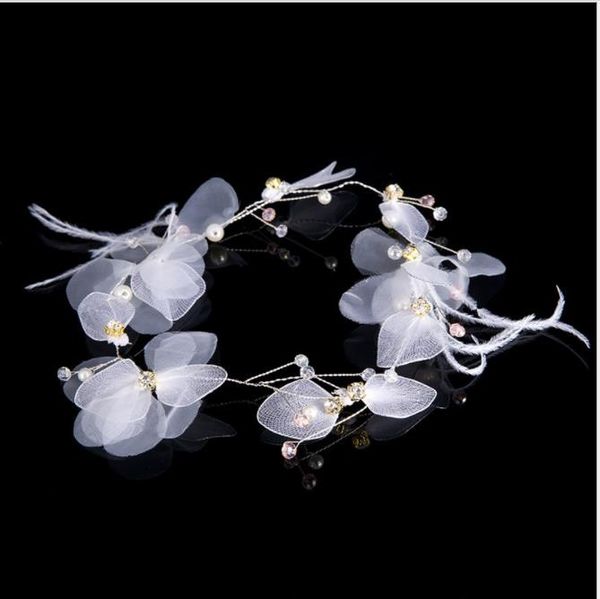 

korean style bridal headwear, silk yarn, feather hair, bridal gowns, gowns, accessories, bridal accessories, Slivery;golden