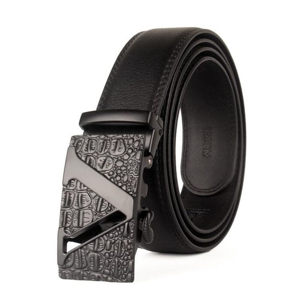 

belt 2016 fashion cowhide leather men jeans belt designer luxury famous automatic buckle men belts 150cm for men, Black;brown