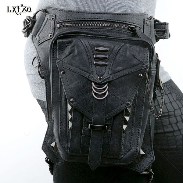 

steampunk bags thigh holster protected purse shoulder purse leather women bag carteras mujer bag thigh motor leg outlaw pack