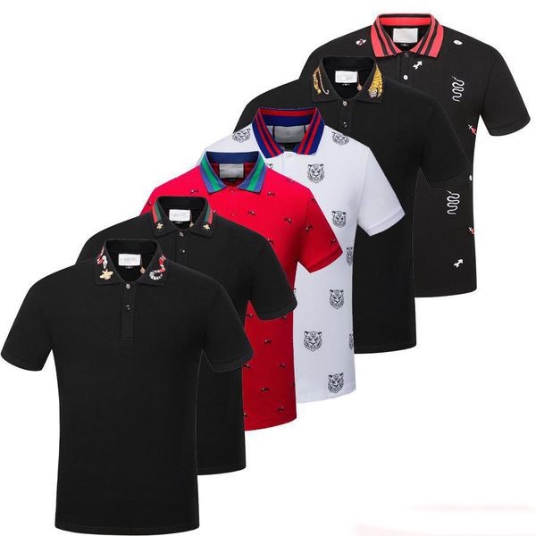 

2018 new de igner luxury brand clothing men fabric triped polo embroidery bee t hirt turn down collar ca ual women t hirt tee hirt