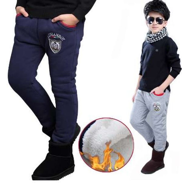 

new children clothing boys winter pants with fleece warm long trousers for boys thickening pants kids clothes 5-14 years, Blue