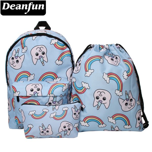 

deanfun waterproof school backpack women unicorn bookbag cute travel bag for teenage girls kawaii knapsack 033