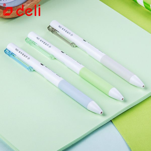 

deli stationery 12pcs 0.5mm student pen gel-ink pens supplies gel pen writing black ink creative soft grip pens