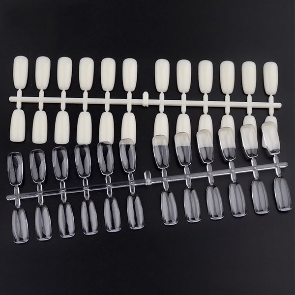 

120tips oval false nail tips color card practice display tools flat solid color swatch painting practice manicure nail art tool, Red;gold