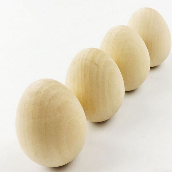 

large eggs size wood hen yourself decorate unfinished egg simulation wooden it egg toys diy easter 6*4.3cm uvcln