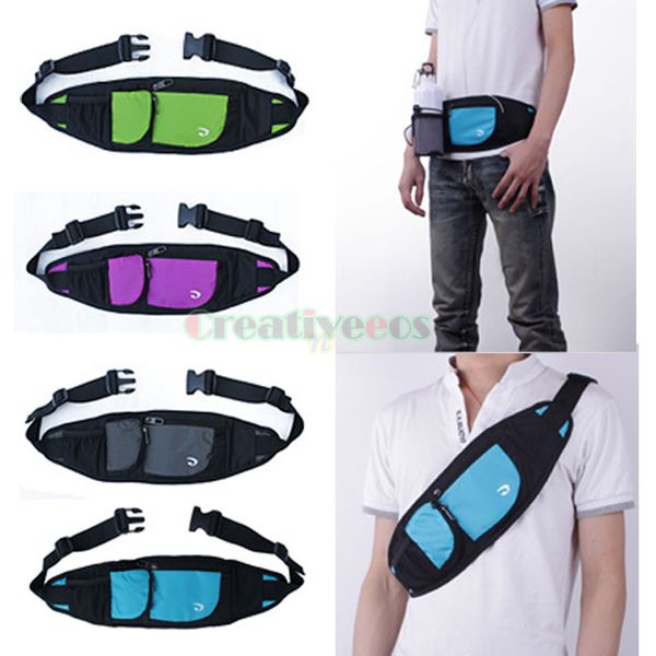 

nylon slim travel water bole pouch cell mobile phone hip bum waist fanny pack bag