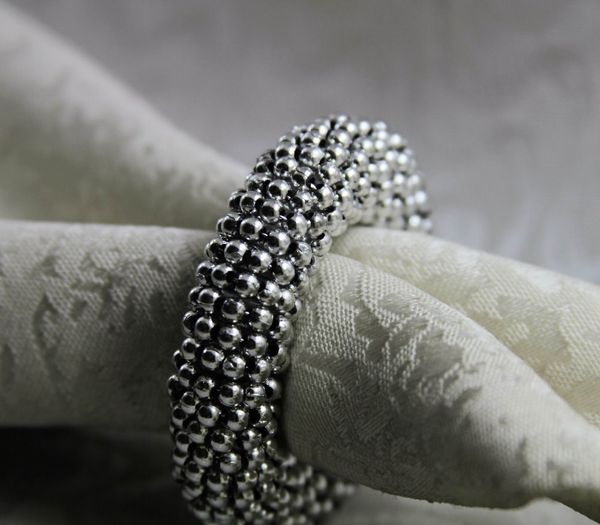 

qn17042701gold silver pearl flower napkin rings beaded wedding wholesale, napkin holder