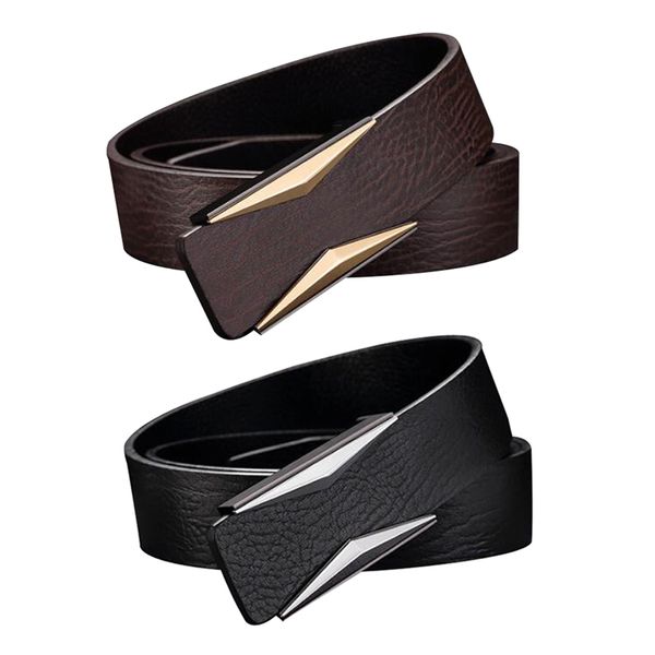 

10pcs / lot singyou belt men simple all-match waist belt fashion tide split leather male solid color strap ceinture, Black;brown