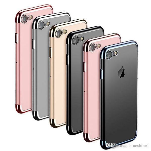 

New Iphone XS Case For iPhone XR/X 8/ 7/6/6S Cover Slim Soft Rubber Shell Gold Plating Coque For iPhone8/ 7/6/6S Plus Cover
