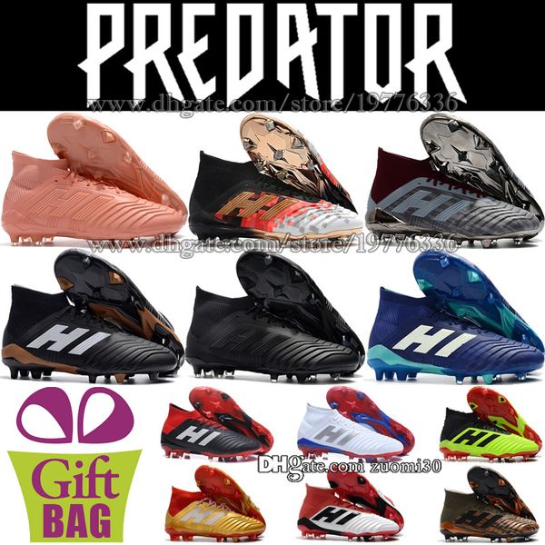 

Дешевые мужские Predator 18.1 FG футбольная обувь оригинальный высокий лодыжки футбольные бутсы носки Predator футбольные бутсы открытый кожа футбольные бутсы