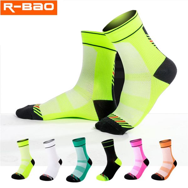 R-BAO Designer Radfahren Marke Socken MTB Bike Männer Frauen Rosa Socken Sport Fahrrad Elite Basketball Socken ciclismo hombre chaussette cyclisme