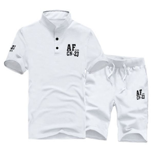 

summer short-sleeve t-shirt + short pants track suits set men set costumes casual man suits white grey ~3xl, Gray