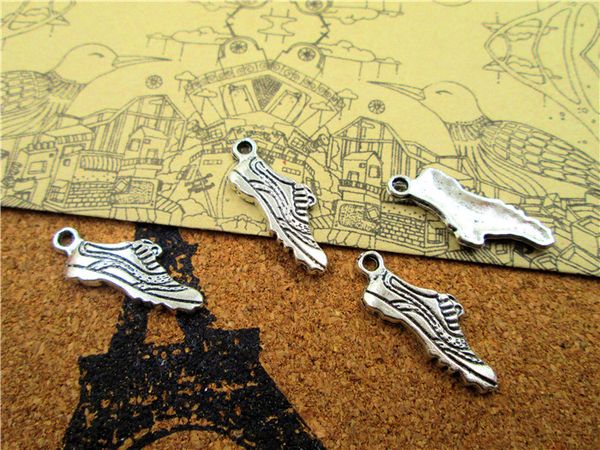 

60pcs-shoe charms, antique tibetan silver tone running shoes charm pendant, sneaker 27x10mm, Bronze;silver