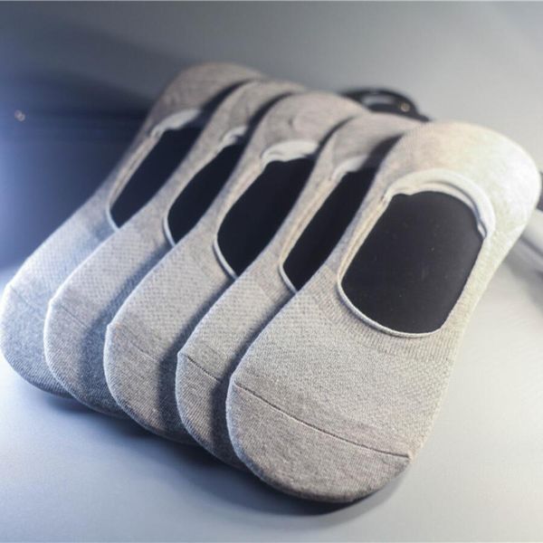 

5 pairs men's sock slippers non-slip silicone invisible socks short boat socks spring summer fashion male ankle calcetines, Black