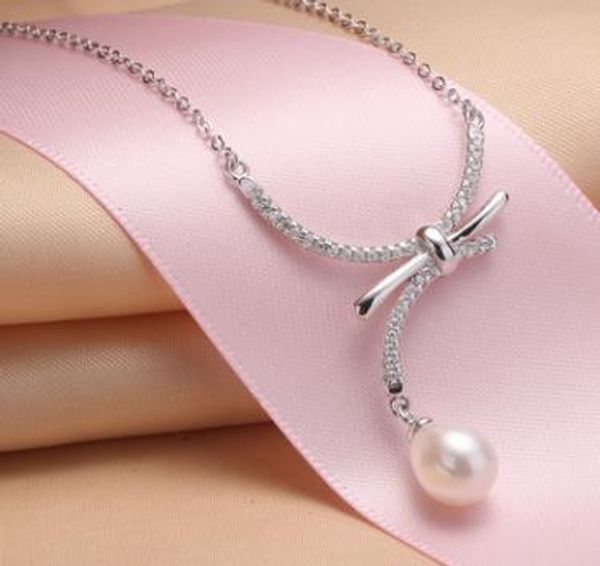 

han edition fashion female s925 silver necklace pearl curb pendant