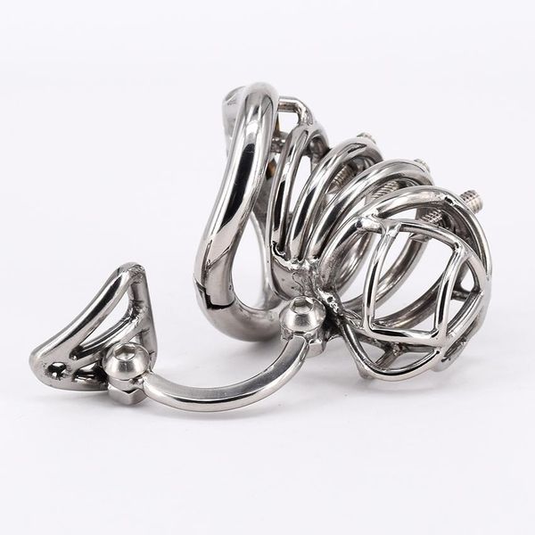 

chastity cage stainless steel cock cage with removable spikes and massage stimulate device toys for men