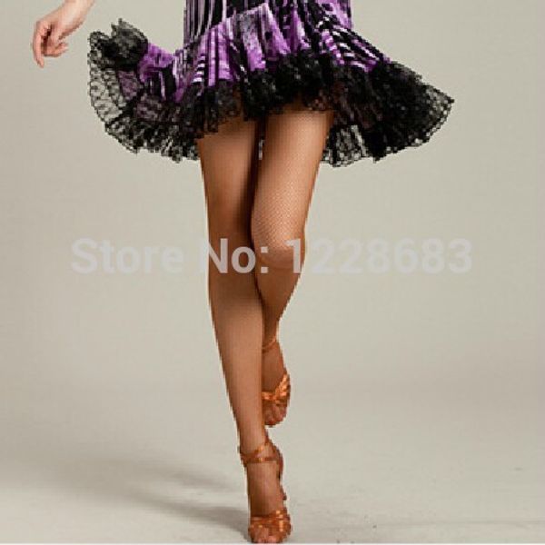 

discount stretch basic latin tights soft fishnet dance tights ballroom latin dance dress for women, Black;red
