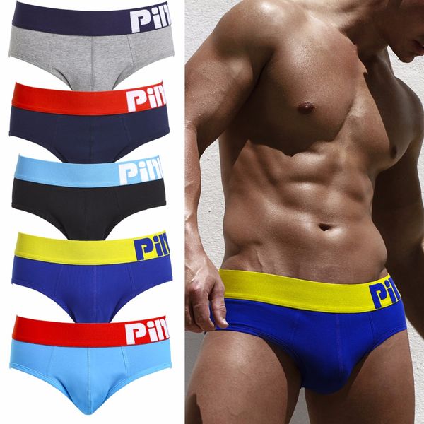 

5pcs/lot pink heroes men briefs underwear cotton pure color trunks briefs men underwear cuecas gay shorts, Black;white