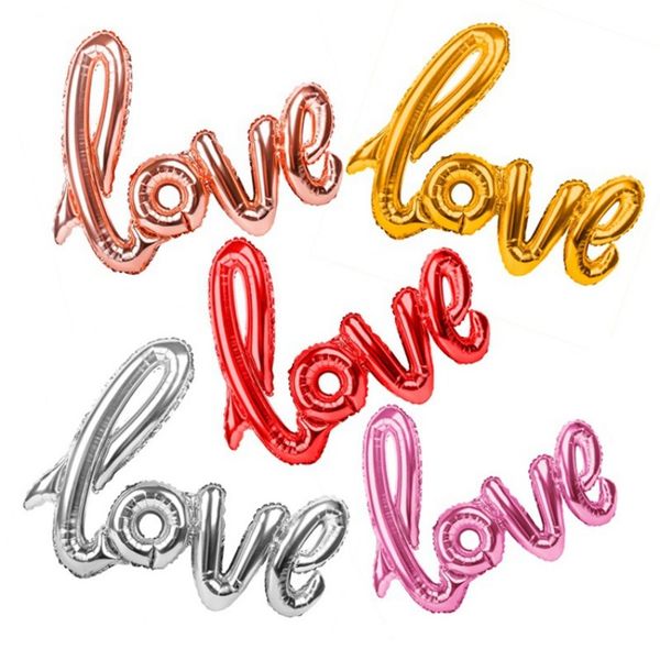 

108 * 64 cm ligatures love letter foil balloon anniversary wedding valentines party decoration balloon red champagne