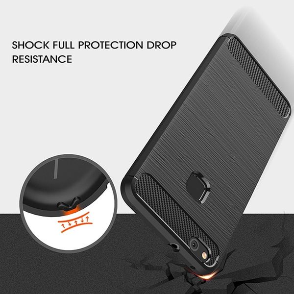 

huawei phone case soft tpu brush rubber shockproof silicone case with carbon fiber pattern design for huawei p8/p9/p10 series e115