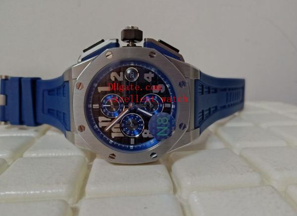 

sell fashion watches 44 mm offshore 26210oi.oo.a109cr.01 stainless steel case black dial vk quartz chronograph working rubber mens w, Slivery;brown